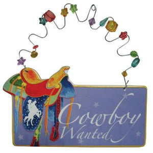 Cowboy Wanted Hanging Plaque