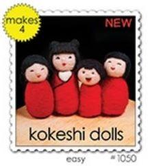 Woolpets Kokeshi Dolls Wool Needle Felting Craft Kit -Beginner/Easy Level