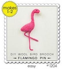 Woolpets Flamingo Brooch Pin Wool Needle Felting Craft Kit