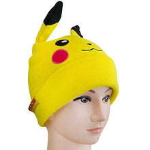 Load image into Gallery viewer, Pikachu with Ears Knit Hat and Gloves Set