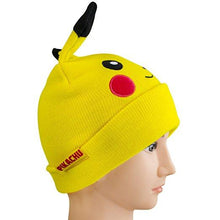 Load image into Gallery viewer, Pikachu with Ears Knit Hat and Gloves Set