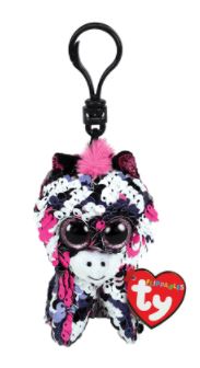 Ty Beanie Clip Zoey the Pink Zebra