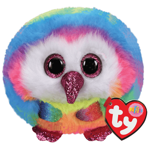 Ty Beanie Ballz Puffies- Owen the Owl