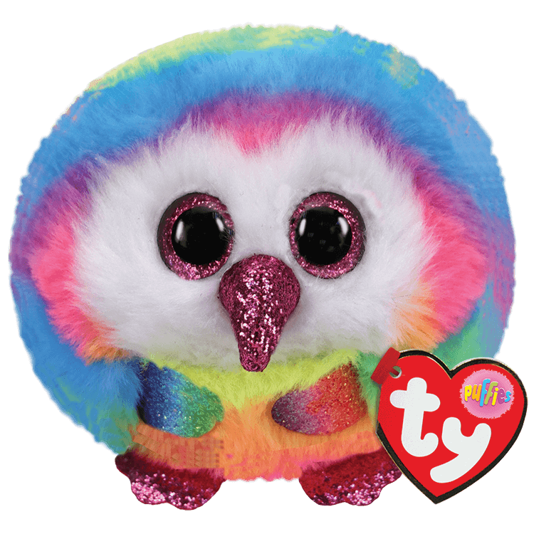 Ty Beanie Ballz Puffies- Owen the Owl