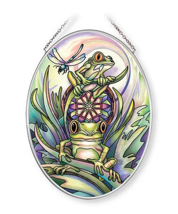 Jody Bergsma Don't Worry Be Happy Medium Oval Sun Catcher