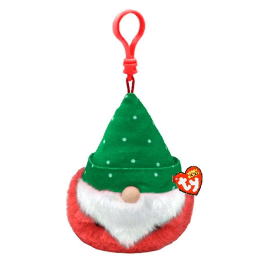 TY Key Clip Turvey the Green Hat Gnome