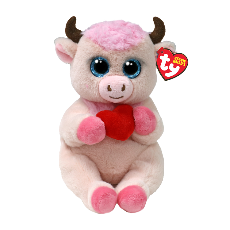 Ty Beanie Bellies Sprinkles the Cow with Heart