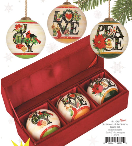 Sentiments of the Season Boxed Set Christmas Ornament