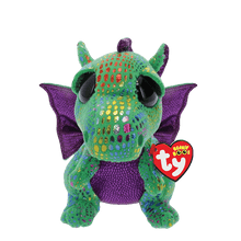 Load image into Gallery viewer, Ty Beanie Boo Cinder the Green Dragon Small