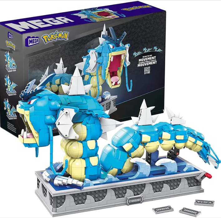 Mega Construx Pokemon Mega Build Kinetic Motion Gyarados Construction Set 2186pc.