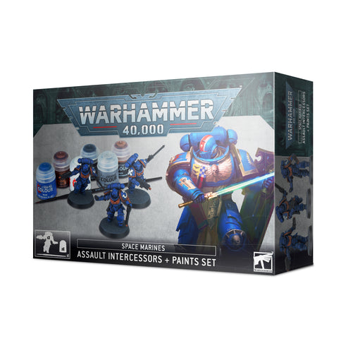 WARHAMMER 40K SPACE MARINES ASSALT INTERCESSORS AND PAINT SET, #60-11