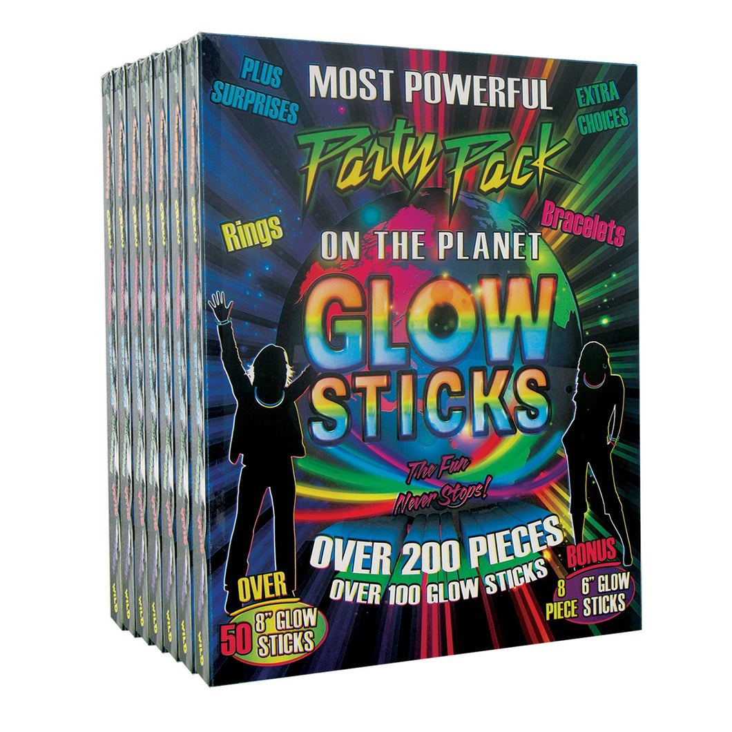 200 Plus Glow Sticks Party Pack