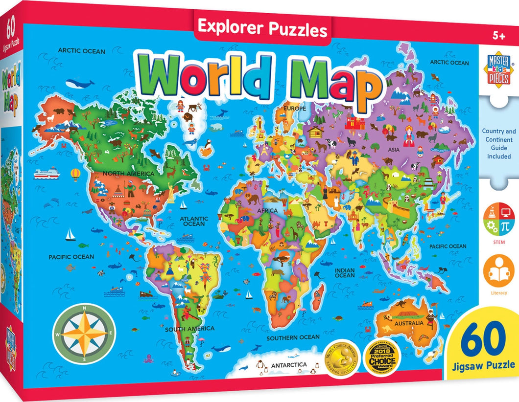 World Map 60pc Floor Puzzle