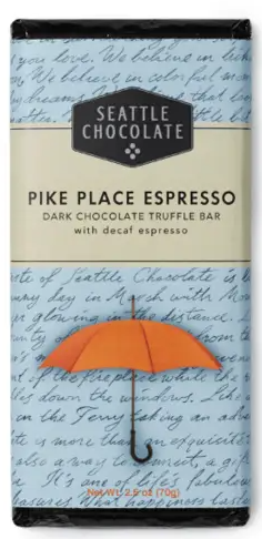 Seattle Chocolate Pike Place Espresso Dark Chocolate Bar 2.5oz