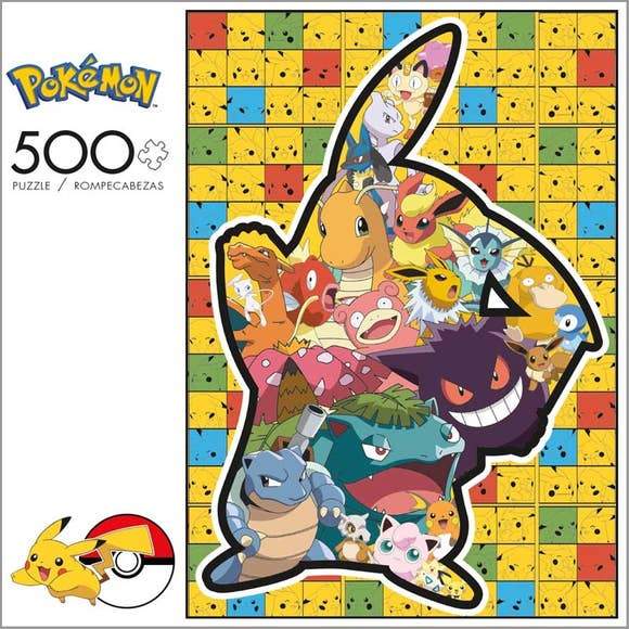 Pikachu Silhouette Pokemon 500 pc Puzzle – Funtime Toys and Gifts
